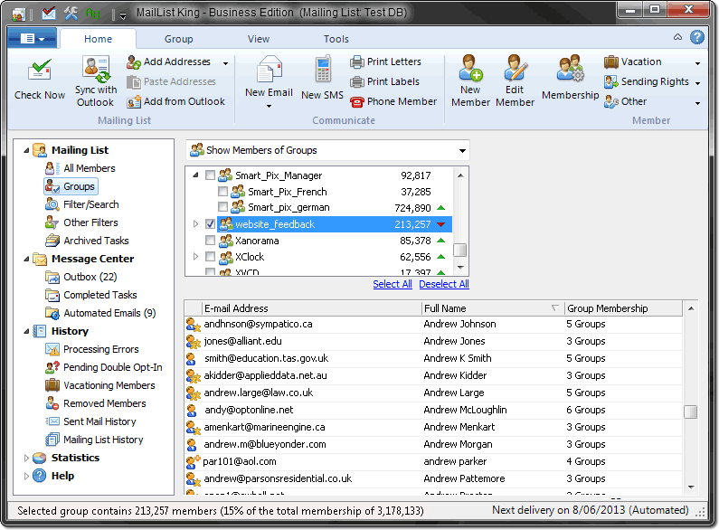 Power of a complete mailing list server to your PC, allowing you to…