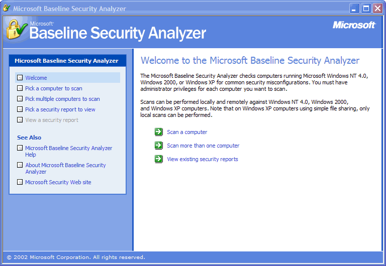 Microsoft Baseline Security Analyzer Free Download and Reviews ...