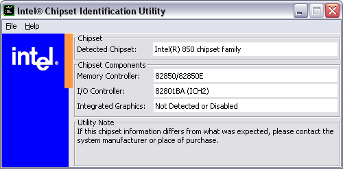 intel chipset identification utility