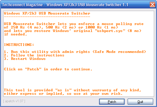 USB Mouse Rate Changer.