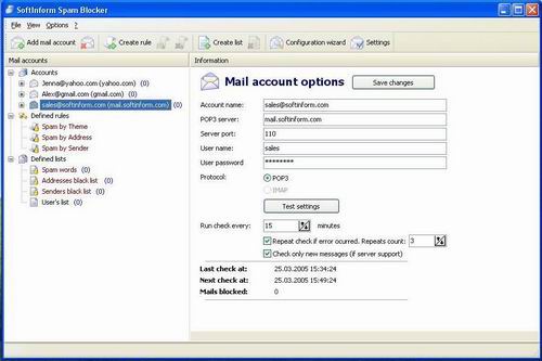 Программа SpamBlocker 2.3.42 Spam Blocker blocks unwanted messages on