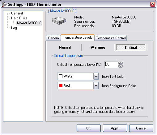 HDD ThermometerHDD Thermometer - программа предназначена для измерения