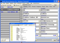 Free database templates for Organizer.