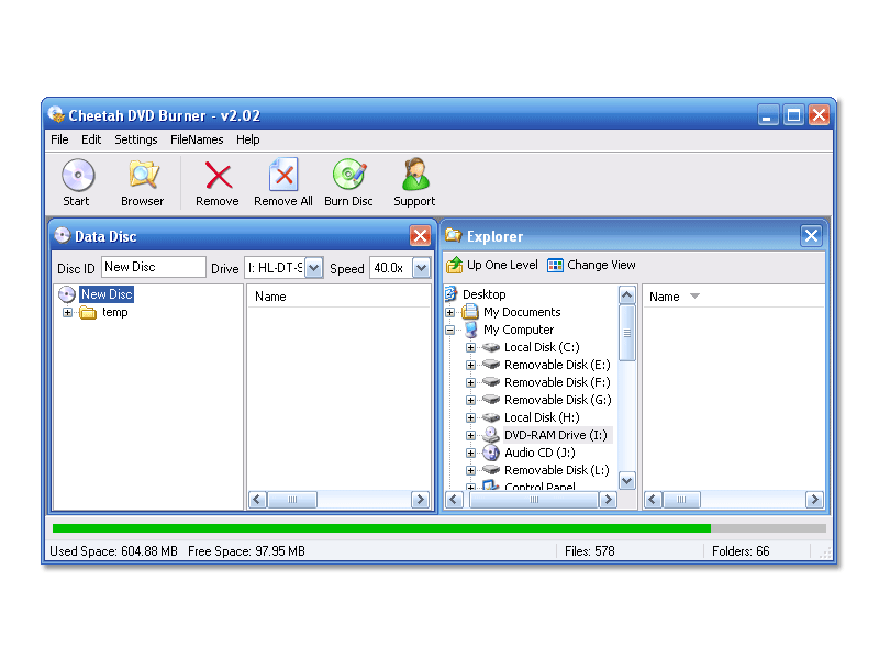 Скачать Cheetah DVD Burner 2.21. Несмотря на то, что программа
