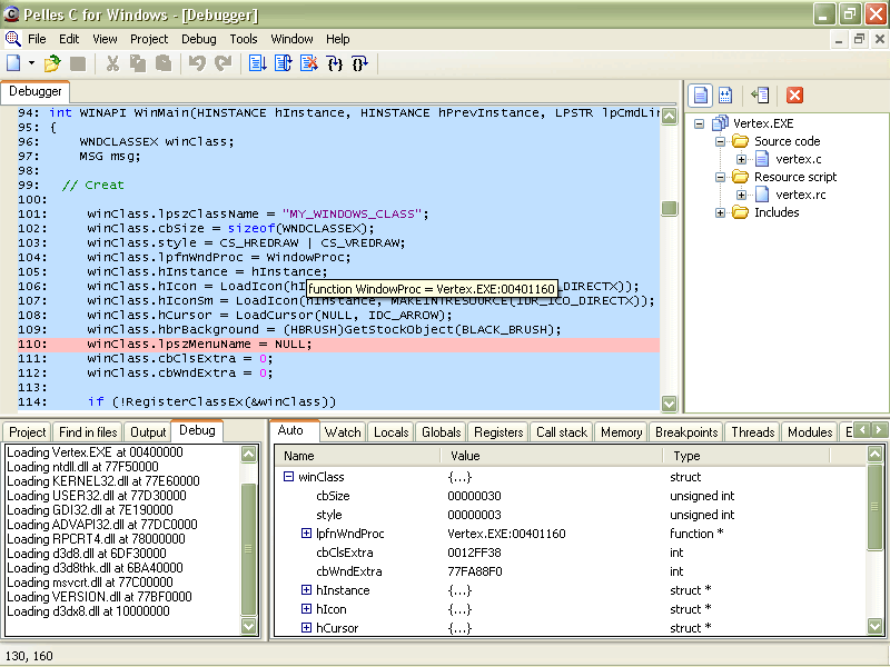 Sample C Debugging Programs
