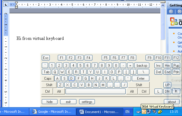 Windows Xp Touch Screen Virtual Keyboard
