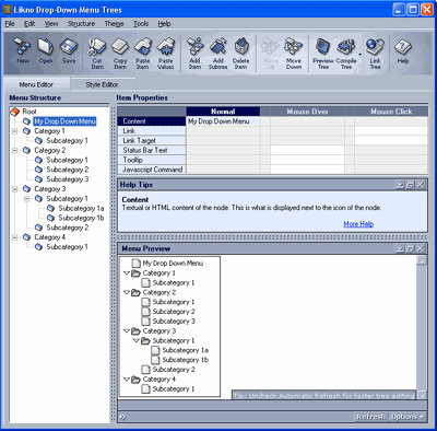 Pulldown Menu