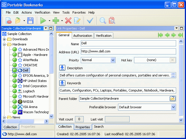 Программа Portable Bookmarks 2.1.0.244 Переносной менеджер закладок